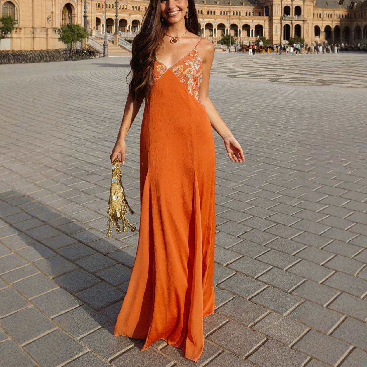 Satin Spaghetti Strap Dress & Scarf Set - view 3 of 8
