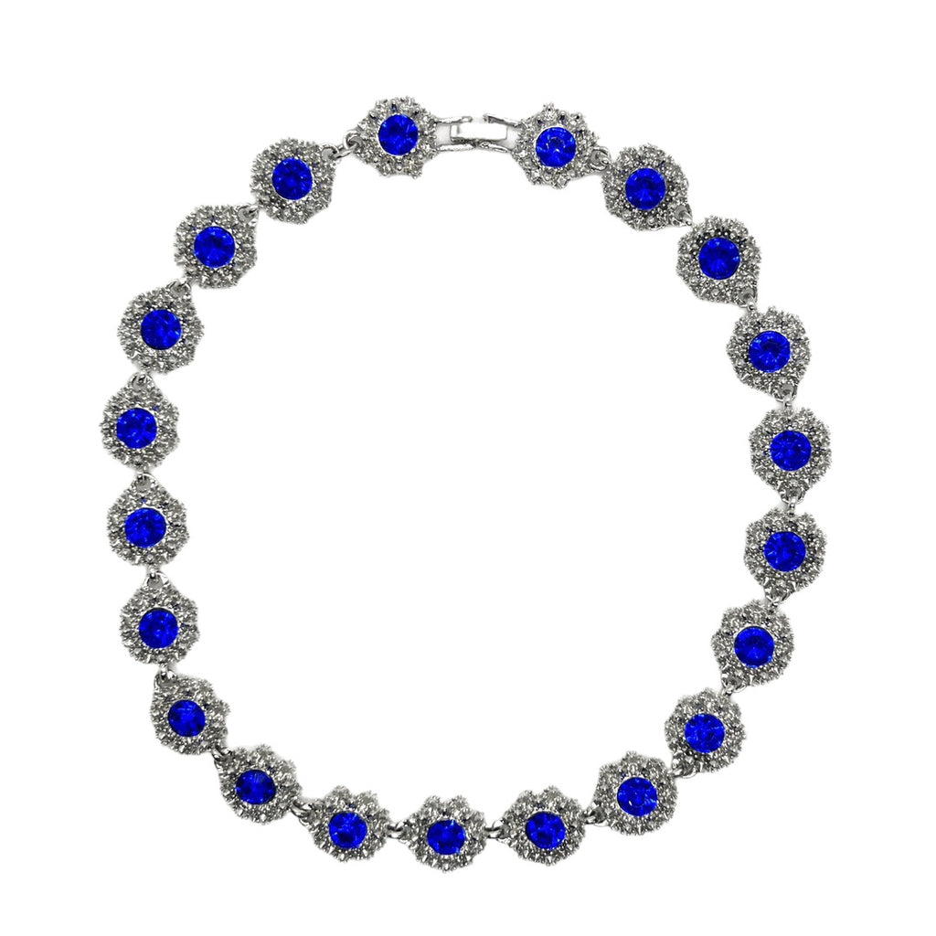 Vintage Rhinestone Statement Necklace – Geometric Crystal Collar - view 4 of 8