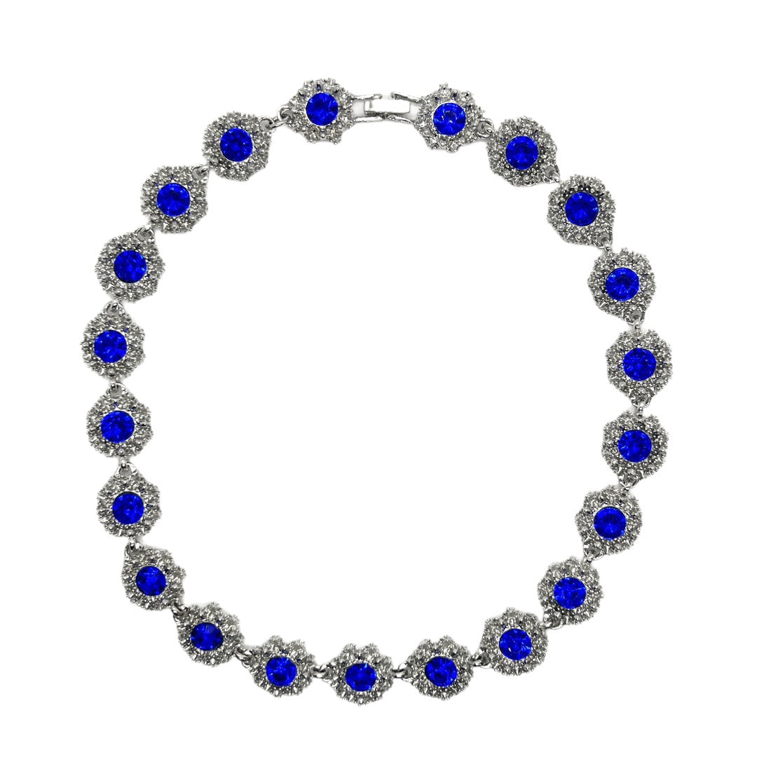 Vintage Rhinestone Statement Necklace – Geometric Crystal Collar - view 4 of 8