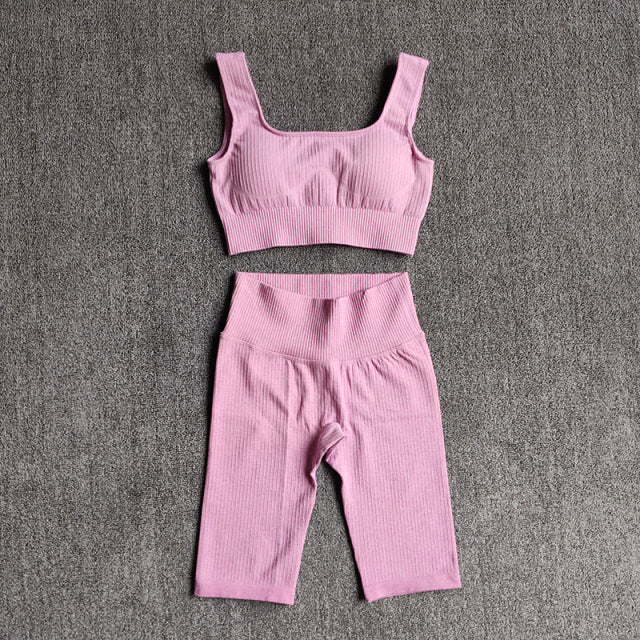 RibLine Seamless Set — Ribbed Bra + High-Waist Shorts - view 5 of 9