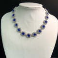 Vintage Rhinestone Statement Necklace – Geometric Crystal Collar - view 1 of 8