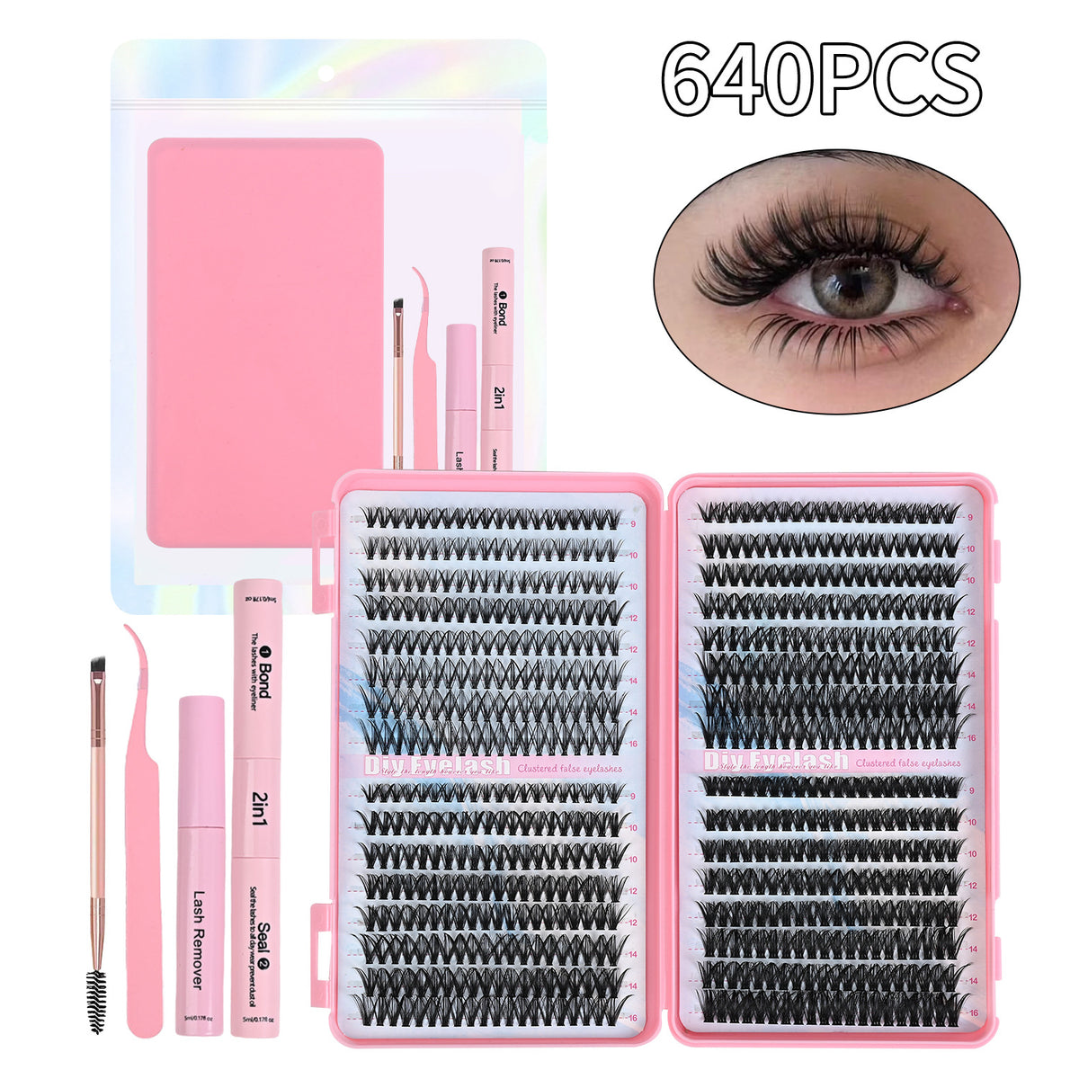 640pcs Fluffy Lash Cluster Extensions - view 6 of 8