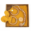 Natural Wood Baby Teether & Muslin Swaddle Gift Box - view 1 of 4