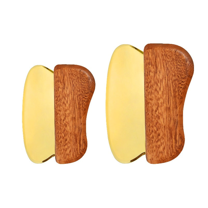 Wooden-Handle Gua Sha Facial Scraper – Zinc Alloy Contour Tool - view 1 of 9