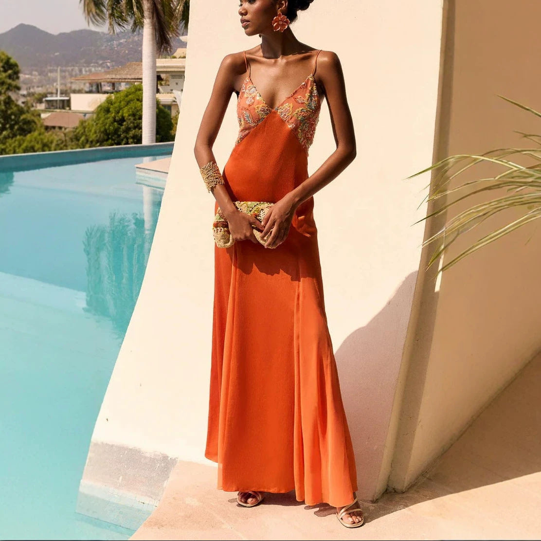 Satin Spaghetti Strap Dress & Scarf Set - view 2 of 8