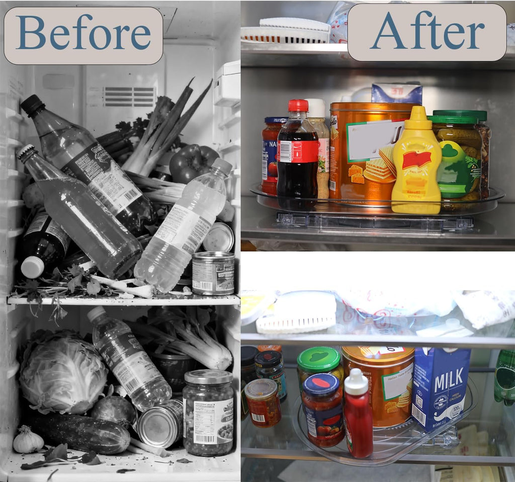 Rectangular Fridge Lazy Susan – 360° Rotating Organiser with Non-Slip Suction Cups - view 6 of 6